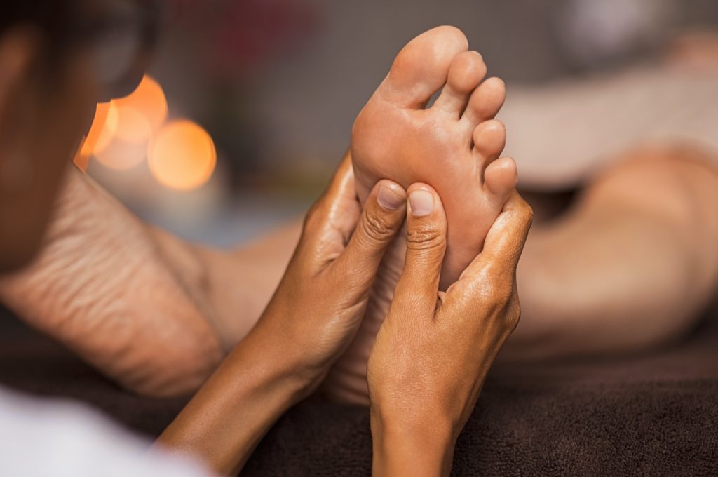 Foot reflexology massage
